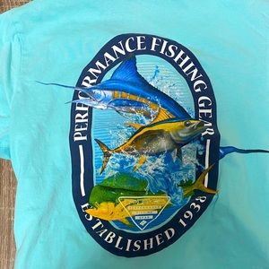 Worn Teal Columbia PFG T-shirt